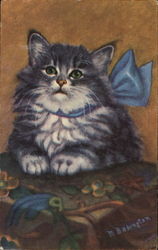 Blue Bow Cats Postcard Postcard