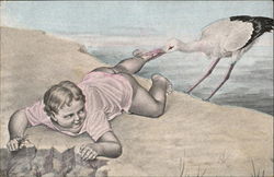 Stork & Baby Postcard