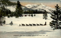 Donner Lake And Donner Peak In Winter California Postcard Postcard