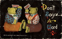 Don't Say A Word Bears Postcard Postcard