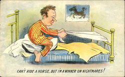 Can't Ride A Horse Comic, Funny Postcard Postcard