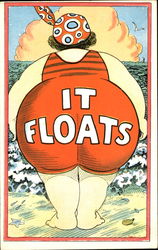 It Floats Fat People Postcard Postcard