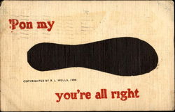 Pon My Foot You're All Right Comic, Funny Postcard Postcard