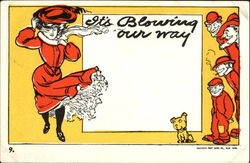 It's Blowing Our Way Comic, Funny Postcard Postcard