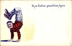 In A False Position Here Postcard