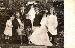 President Roosevelt And Family Postcard