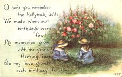 Hollyhock Dolls Poems & Poets Postcard Postcard