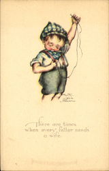 There Are Times When Every Feller Needs A Wife Boys Ruth Welch Siver Postcard Postcard