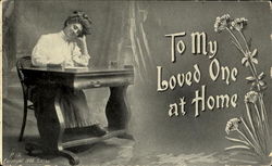 To My Loved One At Home Romance & Love Postcard Postcard