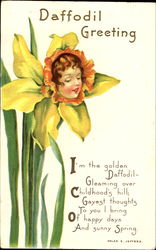 Daffodil Greeting Fantasy Postcard Postcard