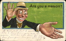 Are You A Mason? Freemasonry Postcard Postcard