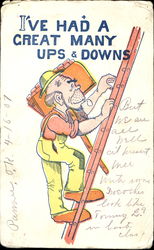 I've Had A Great Many Ups & Downs Comic, Funny Postcard Postcard