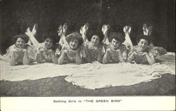 Bathing Girls In "The Green Bird" Postcard