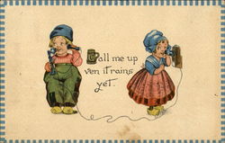 Call Me Up Ven It Rains Yet Dutch Children Postcard Postcard