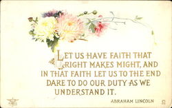 Let us have faith  Presidents Postcard Postcard