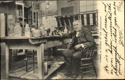 Thomas A. Edison In His Laboratory Men Postcard Postcard