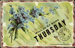 Will Be At Home Thursday At 11 O'clock Days of the Week Postcard Postcard