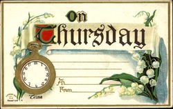 On Thursday Days of the Week Postcard Postcard