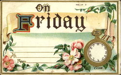 On Friday Days of the Week Postcard Postcard