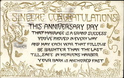 Sincere Congratulations Greetings Postcard Postcard