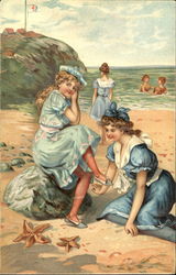 Girls on the Beach Swimsuits & Pinup Postcard Postcard