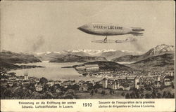 Zeppelins Ville de Lucerne Aircraft Postcard Postcard