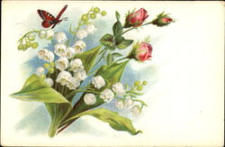 Butterfly & Wildflowers Postcard Postcard