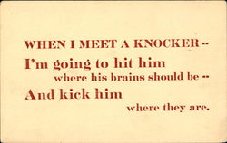 When I Meet A Knocker Postcard