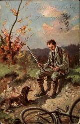 Hunter & Dog Hunting Postcard Postcard