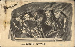 Truckin! Army Style Postcard