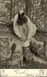 Caught On A Silver Women Postcard Postcard