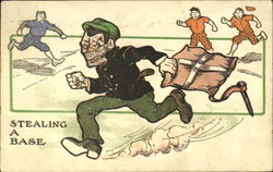 Stealing A Base Baseball Postcard Postcard