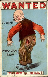 Wanted A Wife who can sew Sewing Postcard Postcard