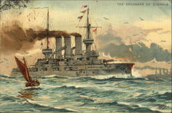 The Exchange Of Signals Navy Postcard Postcard