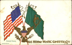 US & Irish Flags Postcard Postcard