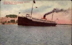 Steamship Virginia Passing Sand Dunes Of Michigan Boats, Ships Postcard Postcard