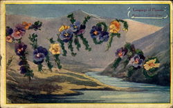 Language Of Flower Pansy Think Of Me Postcard