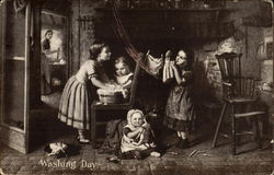 Washing Day Postcard