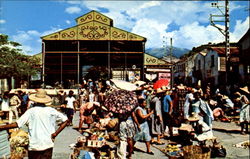 Market Place In St. Pierre Postcard