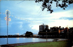 The Canoe Lake And South Parade Pier By Night Mexico Postcard Postcard