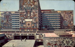 Murals In Natural Stone Adorn The Communications And Public Works Building Mexico Postcard Postcard