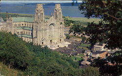 The Basilica Of The Immaculate Conception And The Plaza Ste-Anne De Beaupre, PQ Canada Quebec Postcard Postcard