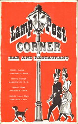 Lamp Post Corner Restaurants Postcard Postcard