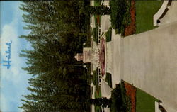 Beautiful Flamingo Fountain At Hialeah Racecourse Miami, FL Postcard Postcard