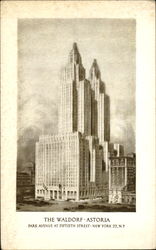 The Waldorf Astoria, Park Avenue At Fiftieth Street Postcard