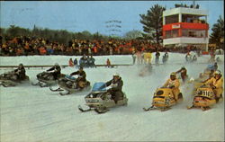 Championship Skimobile Racing In Northern New England Postcard Postcard