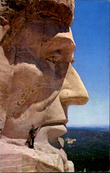 President Lincoln's Face, Mt. Rushmore National Memorial Postcard