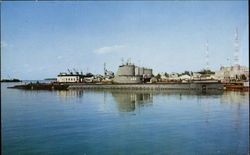 Submarines At U. S. Naval Station Postcard