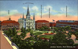 Heart Of Old New Orleans, Jackson Square Louisiana Postcard Postcard