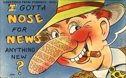 I Gott A Nose For News Comic, Funny Postcard Postcard